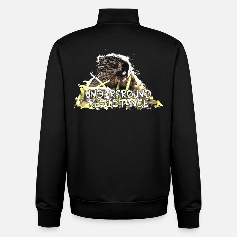 Cult Marmot - Underground Resistance - Unisex Organic Zip Sweatshirt by Stanley/Stella - black
