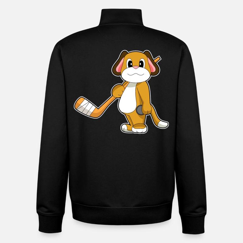 Hund Eishockey Eishockeyschläger - Unisex Organic Zip Sweatshirt von Stanley/Stella - Schwarz