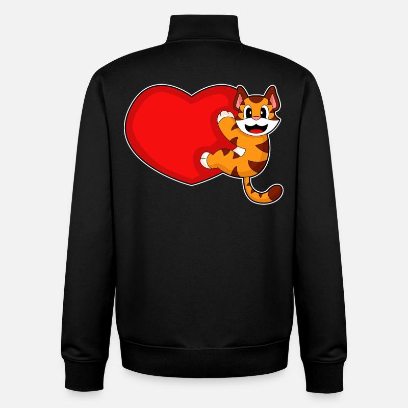 Tiger Heart - Unisex Organic Zip Sweatshirt by Stanley/Stella - black