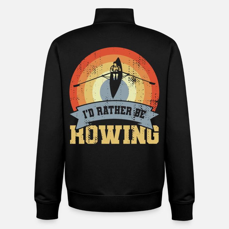 I'd Rather Be Rowing - Unisex Organic Zip Sweatshirt by Stanley/Stella - black