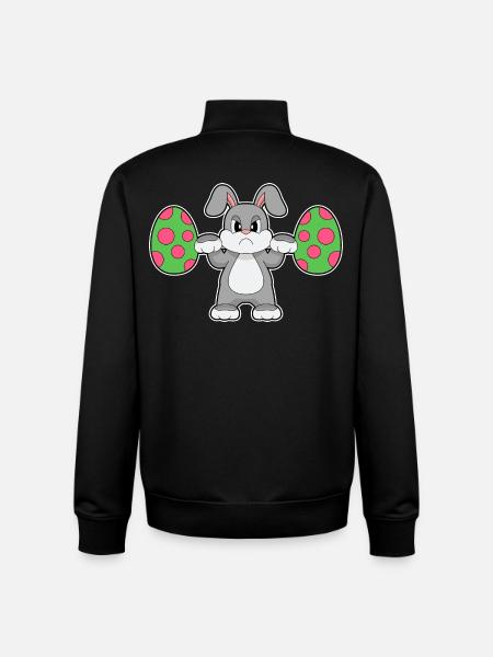 Bunny Easter Bodybuilding - Unisex Organic Zip Sweatshirt by Stanley/Stella - black