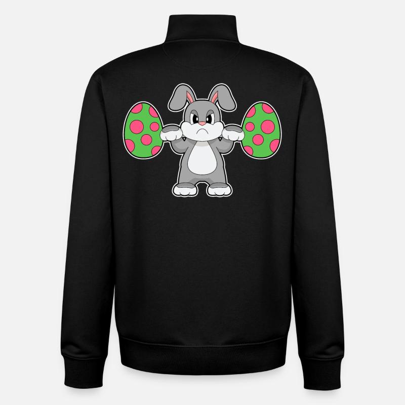 Culturisme de Pâques Bunny - Sweat zippé unisexe en coton bio Stanley/Stella - noir