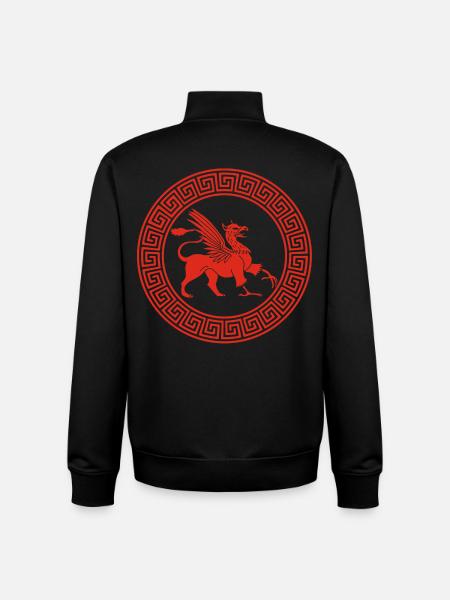 Griechisches rotes Greifsymbol - Unisex Organic Zip Sweatshirt von Stanley/Stella - Schwarz