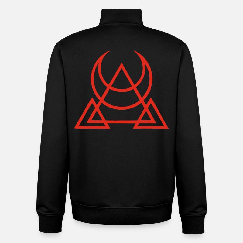 symbole rouge des pyramides égyptiennes - Sweat zippé unisexe en coton bio Stanley/Stella - noir