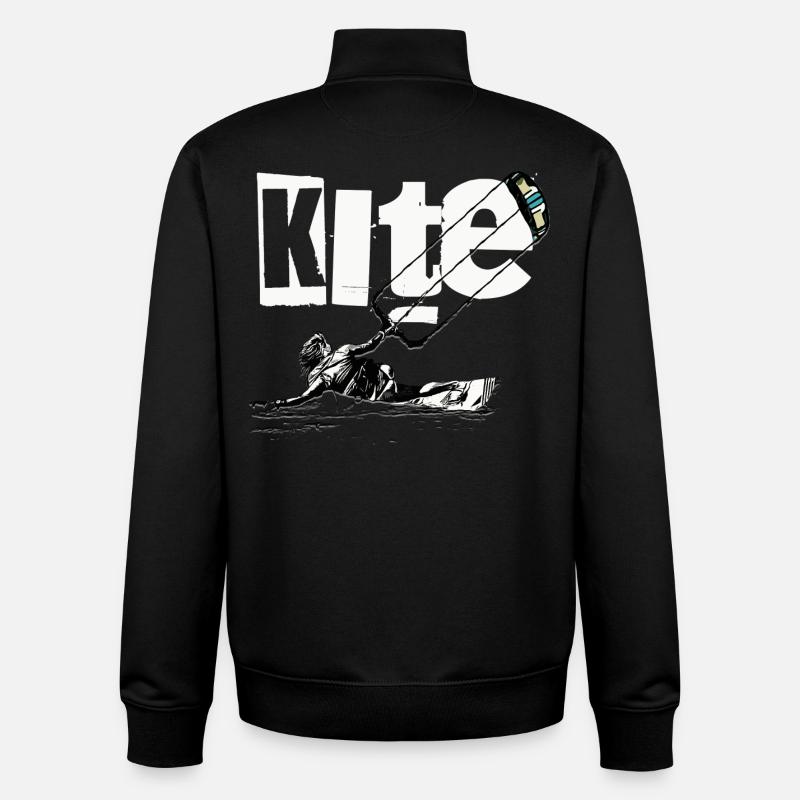 Cerf-volant - Sweat zippé unisexe en coton bio Stanley/Stella - noir