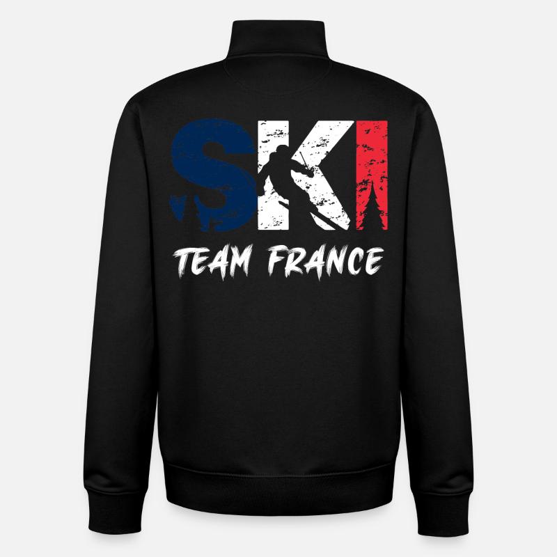 Ski Team Frankreich Emblem - Unisex Organic Zip Sweatshirt von Stanley/Stella - Schwarz