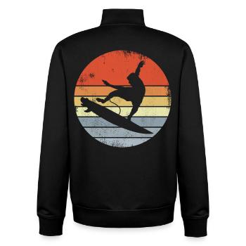 Surfen Vintage Look - Unisex Organic Zip Sweatshirt von Stanley/Stella - Schwarz - Hinten - AI Model Male 185 light (185cm)