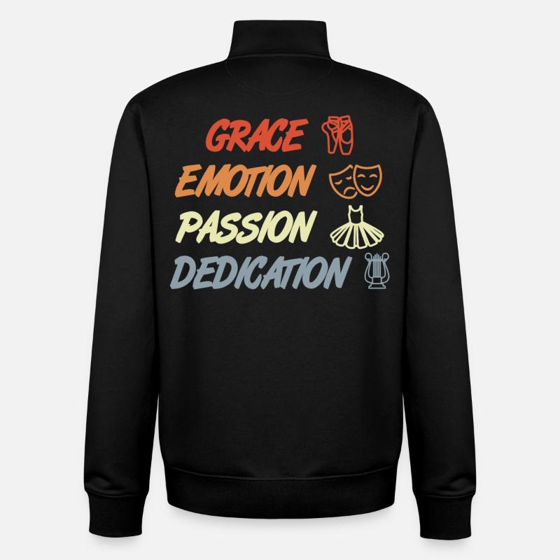 Grace Emotion Passion Dedication - Unisex Organic Zip Sweatshirt by Stanley/Stella - black