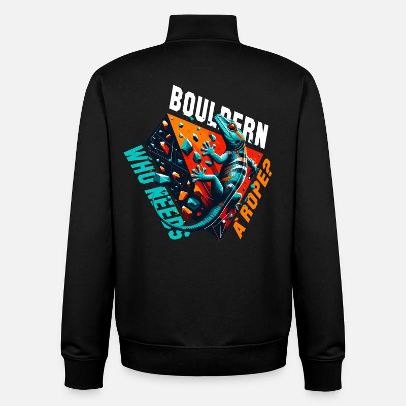 Bouldern Gecko Seil? Geschenk - Unisex Organic Zip Sweatshirt von Stanley/Stella - Schwarz