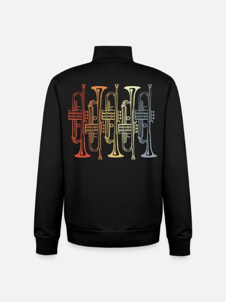 Retro Trompete - Unisex Organic Zip Sweatshirt von Stanley/Stella - Schwarz