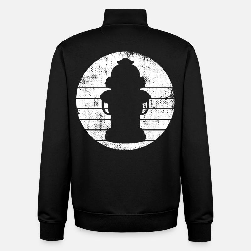 Dessin de bouche d’incendie - Sweat zippé unisexe en coton bio Stanley/Stella - noir
