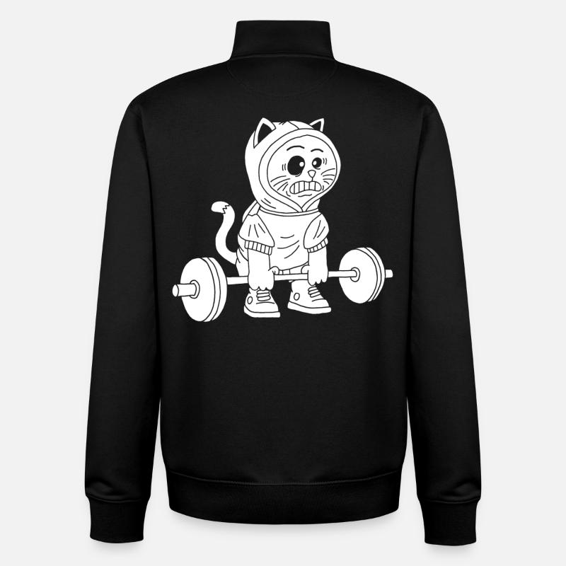La puissance du chaton blanc - Sweat zippé unisexe en coton bio Stanley/Stella - noir