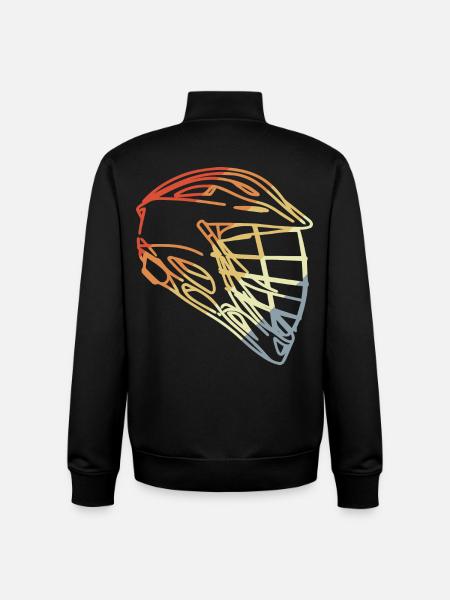 Lacrosse Helm Retro Stil - Unisex Organic Zip Sweatshirt von Stanley/Stella - Schwarz