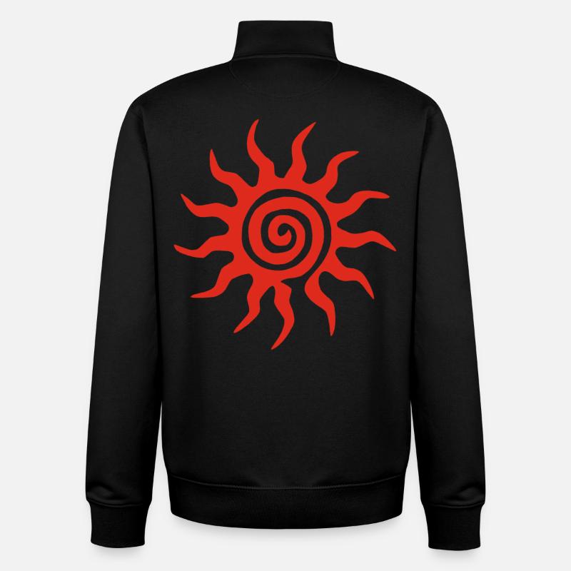 Spirale Rote Sonne - Unisex Organic Zip Sweatshirt von Stanley/Stella - Schwarz