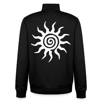 Spirale Weiße Sonne - Unisex Organic Zip Sweatshirt von Stanley/Stella - Schwarz - Hinten - AI Model Male 185 light (185cm)