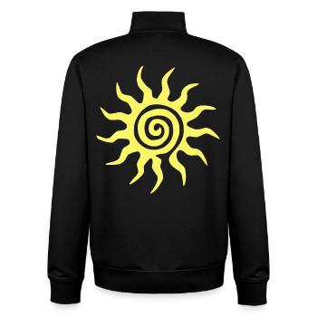 Spiral-Sonne - Unisex Organic Zip Sweatshirt von Stanley/Stella - Schwarz - Hinten - AI Model Male 185 light (185cm)