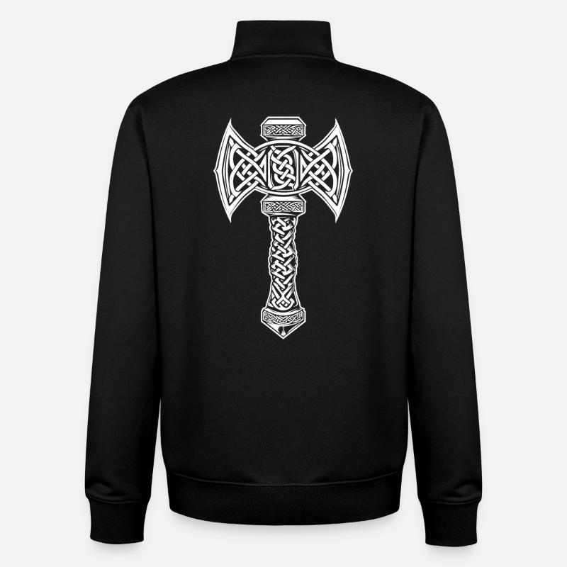 Mjöllnir Wikinger-Symbol - Unisex Organic Zip Sweatshirt von Stanley/Stella - Schwarz