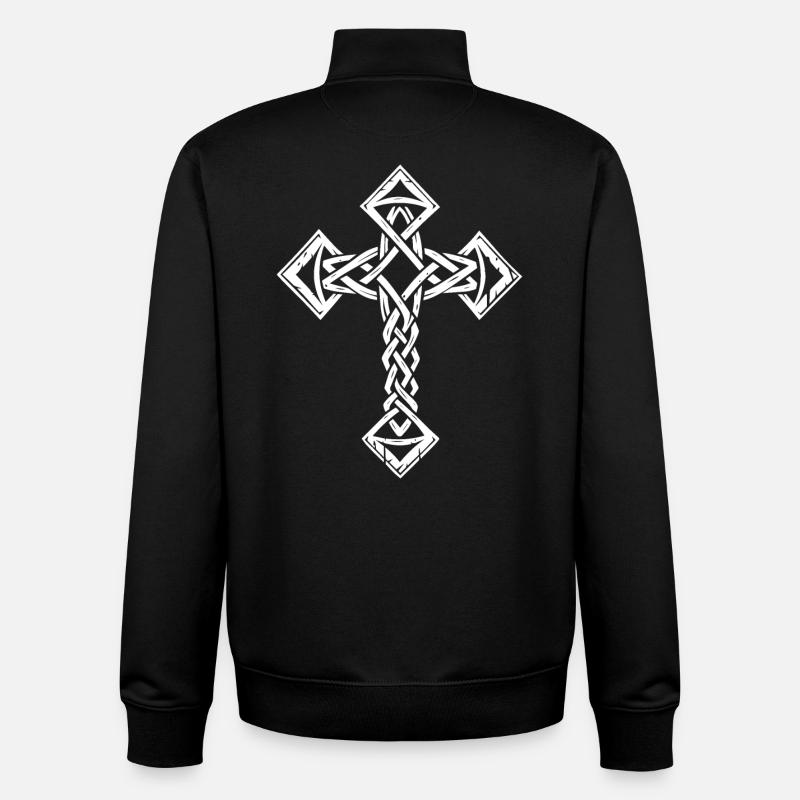 Celtic Cross - Unisex Organic Zip Sweatshirt by Stanley/Stella - black