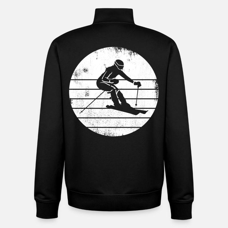 Skieur - Sweat zippé unisexe en coton bio Stanley/Stella - noir