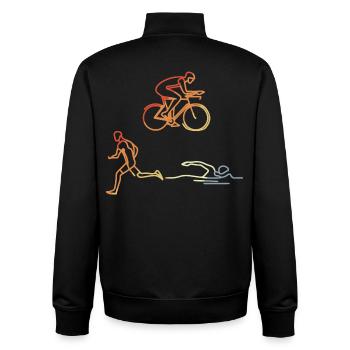 Vintage Triathlet - Unisex Organic Zip Sweatshirt von Stanley/Stella - Schwarz - Hinten - AI Model Male 185 light (185cm)