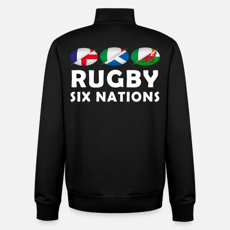 RUGBY SIX NATIONS - Unisex Organic Zip Sweatshirt von Stanley/Stella - Schwarz