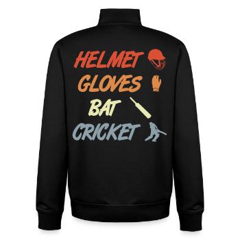 Cricket Saying - Unisex Organic Zip Sweatshirt by Stanley/Stella - black - Back - AI Model Male 185 light (185cm)
