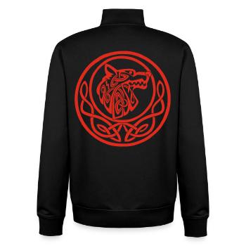 Roter Wolf Mondsymbol - Unisex Organic Zip Sweatshirt von Stanley/Stella - Schwarz - Hinten - AI Model Male 185 light (185cm)