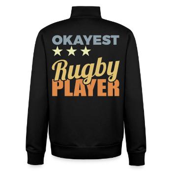 Average rugby player - Unisex Organic Zip Sweatshirt by Stanley/Stella - black - Back - AI Model Male 185 light (185cm)