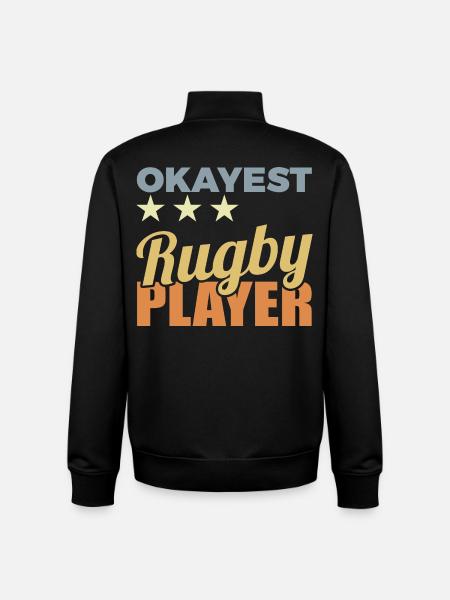 Average rugby player - Unisex Organic Zip Sweatshirt by Stanley/Stella - black