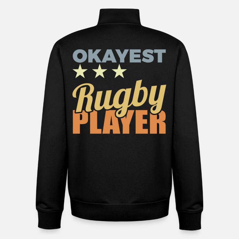 Average rugby player - Unisex Organic Zip Sweatshirt by Stanley/Stella - black