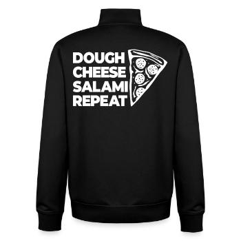 Dough Cheese Salami Again - Unisex Organic Zip Sweatshirt by Stanley/Stella - black - Back - AI Model Male 185 light (185cm)