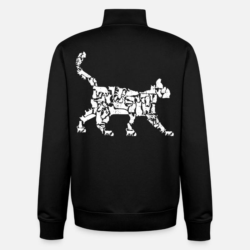 Cat Drawing - Unisex Organic Zip Sweatshirt by Stanley/Stella - black