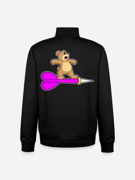 Fléchette d’ours - Sweat zippé unisexe en coton bio Stanley/Stella - noir