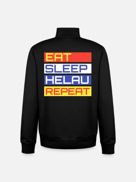 EAT SLEEP HELAU REPEAT Design - Unisex Organic Zip Sweatshirt by Stanley/Stella - black