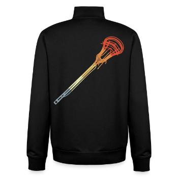 Lacrosse Racket Vintage Look - Unisex Organic Zip Sweatshirt by Stanley/Stella - black - Back - AI Model Male 185 light (185cm)