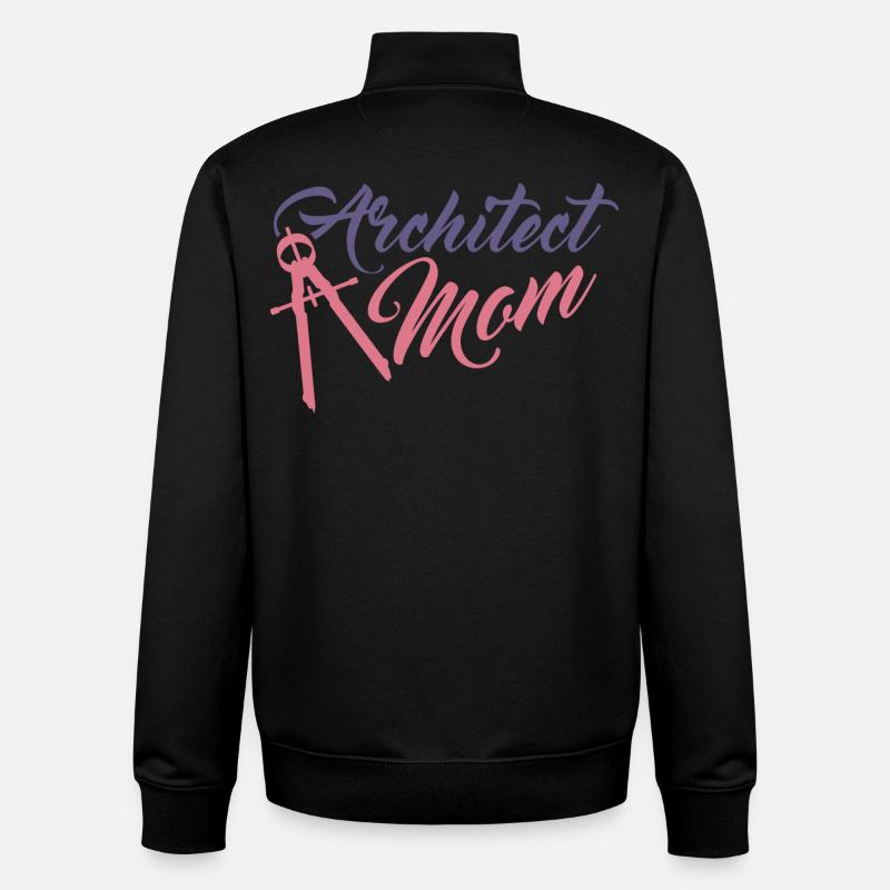 Drôle De Maman Architecte - Sweat zippé unisexe en coton bio Stanley/Stella - noir