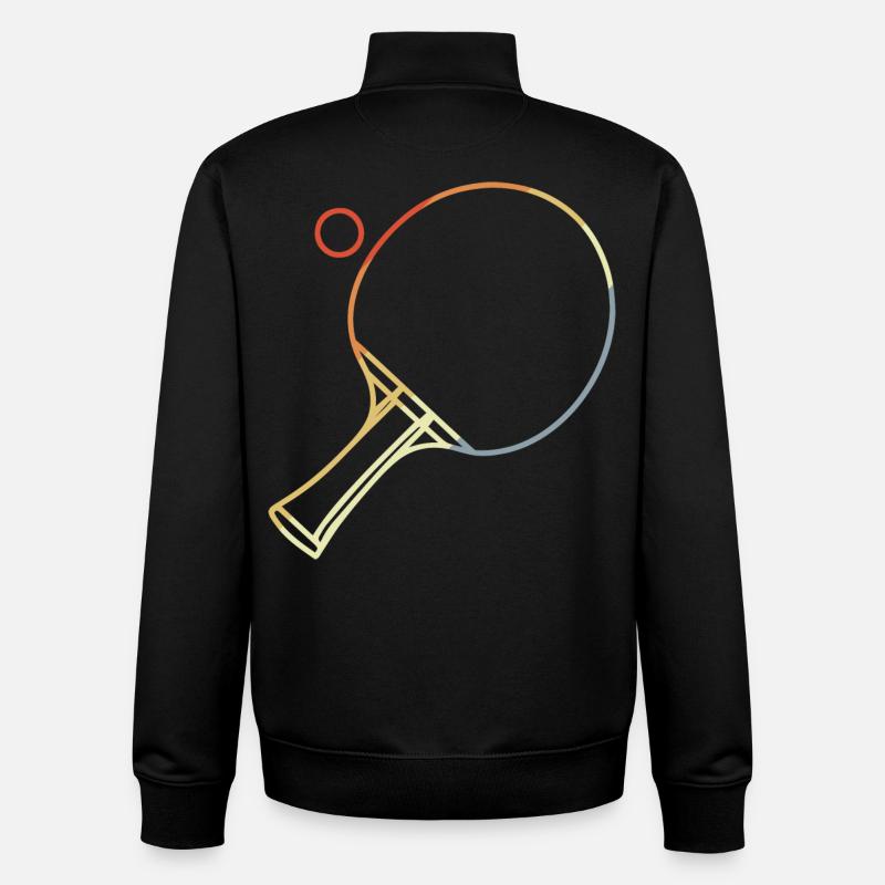 Croquis de tennis de table - Sweat zippé unisexe en coton bio Stanley/Stella - noir