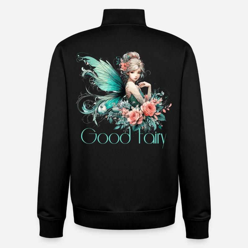 Cadeau de fée marraine - Sweat zippé unisexe en coton bio Stanley/Stella - noir