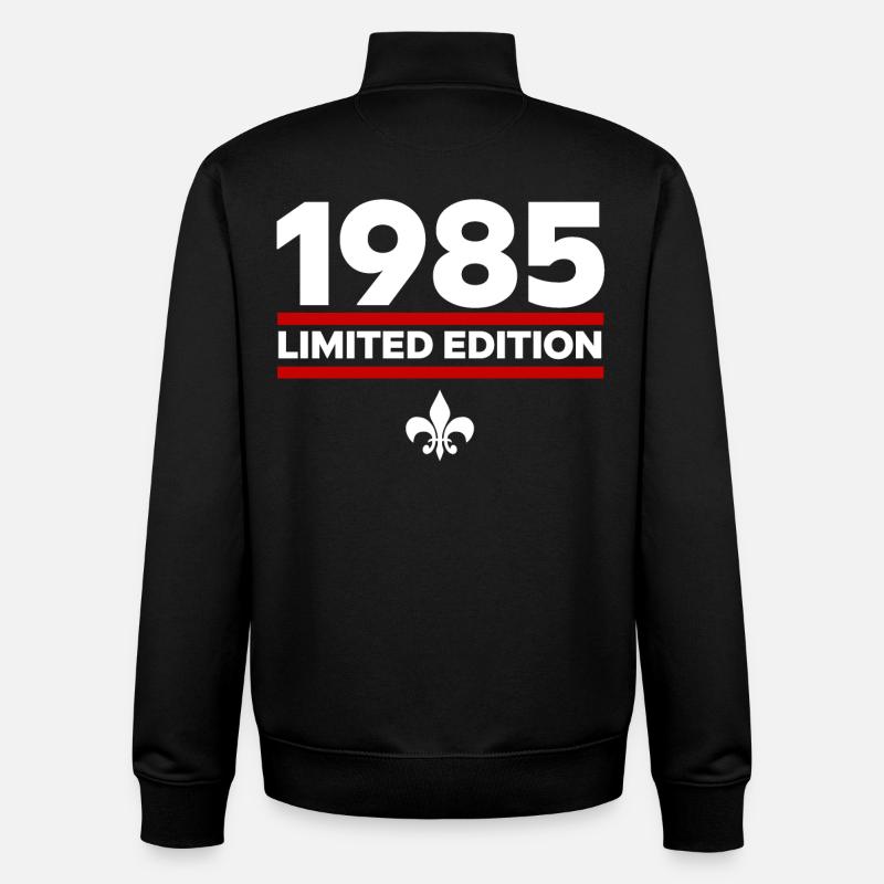 1985 Édition limitée - Sweat zippé unisexe en coton bio Stanley/Stella - noir