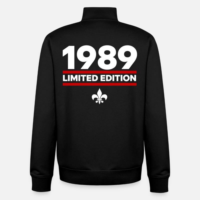1989 Édition limitée - Sweat zippé unisexe en coton bio Stanley/Stella - noir