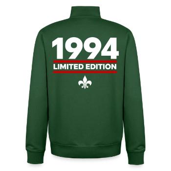 1994 Limited Edition - Unisex Organic Zip Sweatshirt by Stanley/Stella - bottle green - Back - AI Model Male 185 dark (185cm)