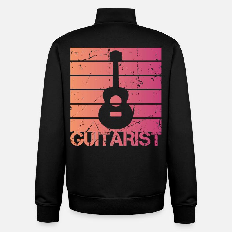 Guitariste - Sweat zippé unisexe en coton bio Stanley/Stella - noir