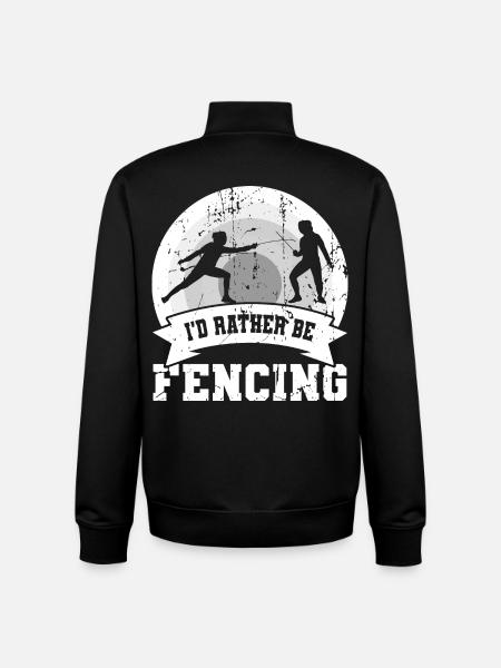 I'd rather fence - Unisex Organic Zip Sweatshirt by Stanley/Stella - black