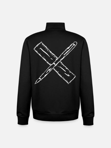 Sketch with pen and ruler - Unisex Organic Zip Sweatshirt by Stanley/Stella - black