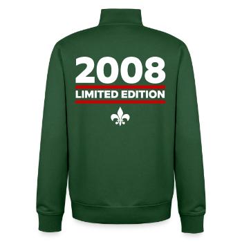 2008 Limited Edition - Unisex Organic Zip Sweatshirt von Stanley/Stella - Flaschengrün - Hinten - AI Model Male 185 dark (185cm)