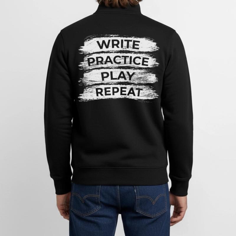 Writing, practicing, playing, repeating Unisex Organic Zip Sweatshirt by Stanley/Stella