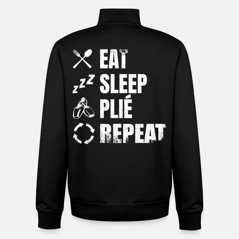 Manger Dormir Plié Répéter - Sweat zippé unisexe en coton bio Stanley/Stella - noir