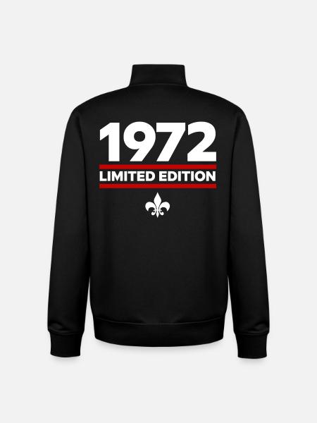Édition limitée de 1972 - Sweat zippé unisexe en coton bio Stanley/Stella - noir