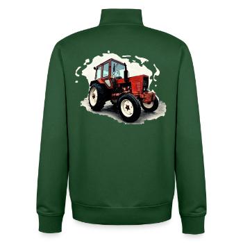 Tractor Belarus MTS 550 - Unisex Organic Zip Sweatshirt by Stanley/Stella - bottle green - Back - AI Model Male 185 dark (185cm)