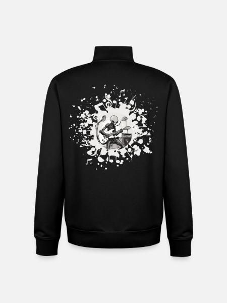 Alien Musiker mit Gitarre - Unisex Organic Zip Sweatshirt von Stanley/Stella - Schwarz
